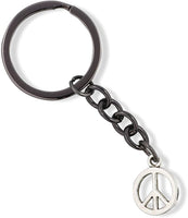 Peace Outline Charm Keychain