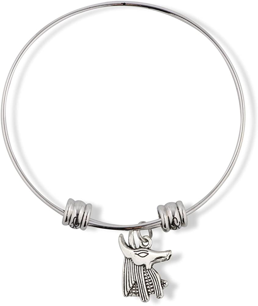 Anubis Dog Egyptian God Fancy Charm Bangle