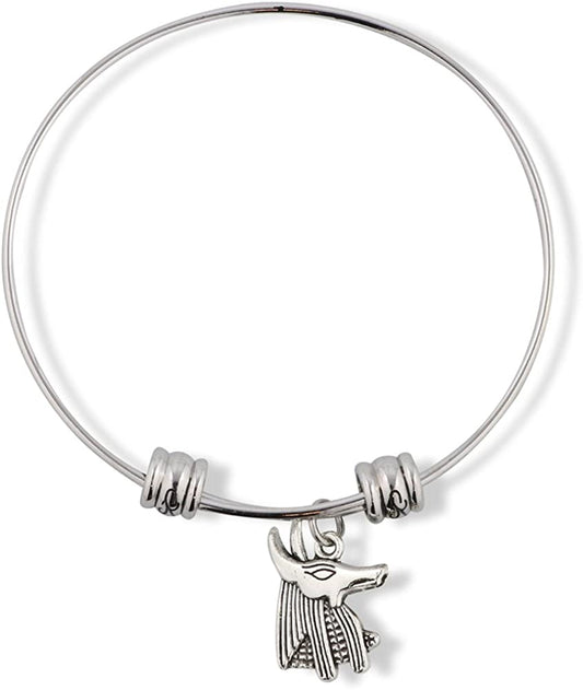 Anubis Dog Egyptian God Fancy Charm Bangle