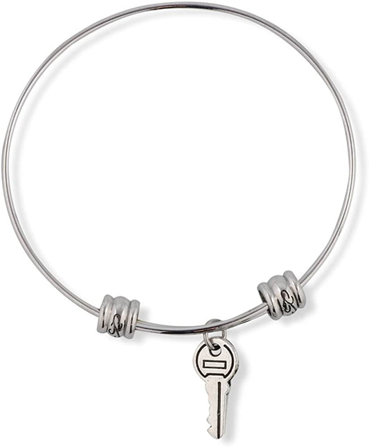 Emerald Park Jewelry Key Small Fancy Charm Bangle