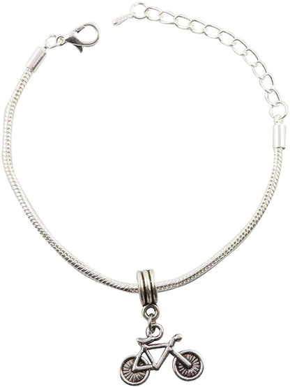 Bicycle Snake Chain Charm Bracelet