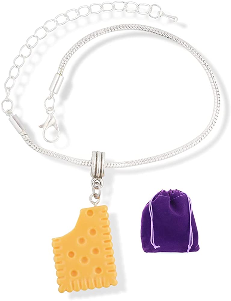 Orange Cracker Rectangle with Bite Bracelet