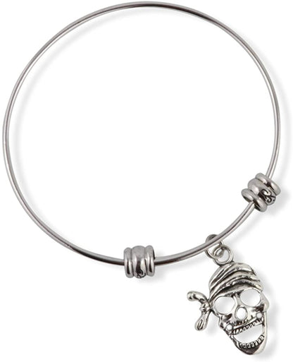 Pirate Skull with Bandana Fancy Bangle