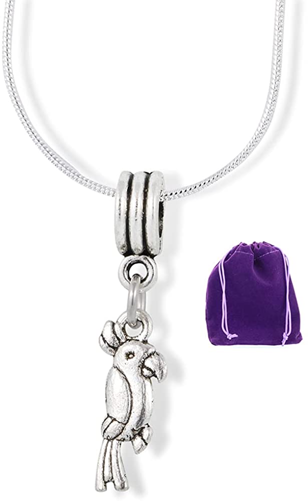 Parrot Jewelry for Women | Cockatiel Parrot Bird Charm Snake Chain Necklace