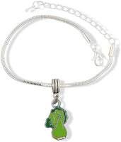 EPJ Food Charms | Bok Choy Hypoallergenic Stainless Steel Snake Chain Charm Bracelet Food Jewelry and Food Beads or Food Charm Bracelet for Women Men Cooks or Chefs A Great Food Pendant