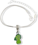 EPJ Food Charms | Bok Choy Hypoallergenic Stainless Steel Snake Chain Charm Bracelet Food Jewelry and Food Beads or Food Charm Bracelet for Women Men Cooks or Chefs A Great Food Pendant