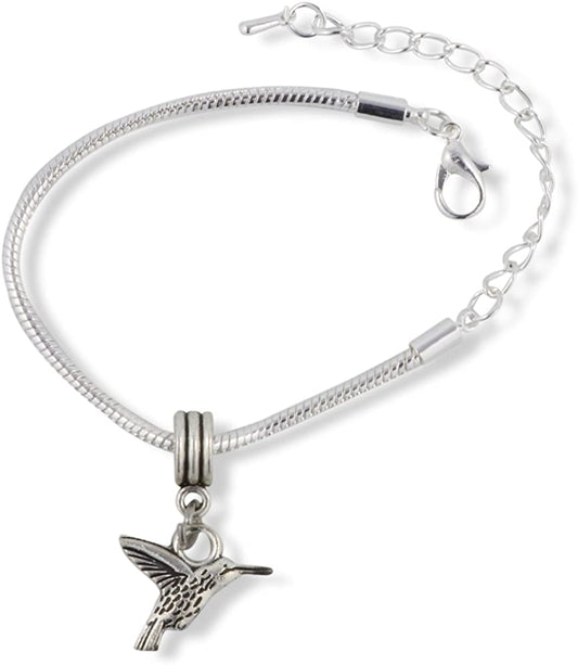 Emerald Park Jewelry Hummingbird 3D Snake Chain Charm Bracelet