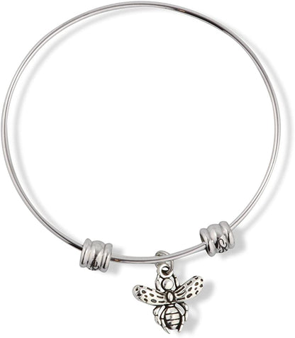 Emerald Park Jewelry Small Fly Insect Bug Fancy Charm Bangle