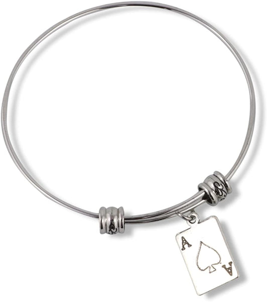 Ace of Spades Bracelet | Bangle Gift for Kids Women Men Girls and Boys Jewelry Playing Card Poker and Game Accessories