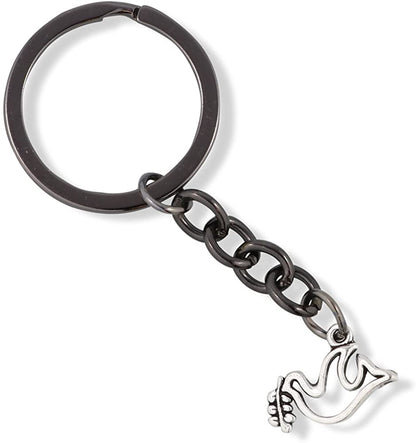 Emerald Park Jewelry Dove with Olive Branch Charm Keychain
