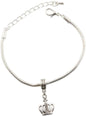 Emerald Park Jewelry Crown Bracelet | Stainless Steel Snake Chain Charm Bracelet