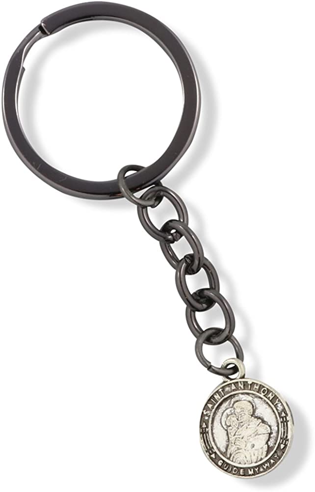 Emerald Park Jewelry Saint Anthony Keychain | Guide My Way Small Charm Keychain