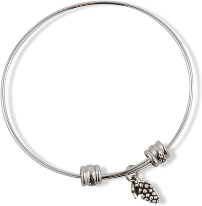 Emerald Park Jewelry Grape Vine Bunch of Grapes Fancy Charm Bangle