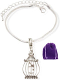 Emerald Park Jewelry Bird in a Cage Snake Chain Charm Bracelet
