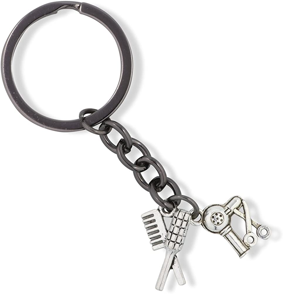 Emerald Park Jewelry Hair Stylist Charm Keychain