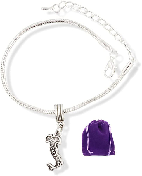 EPJ Italian Italia Bracelet | Stainless Steel Italy Map Charm Bracelet