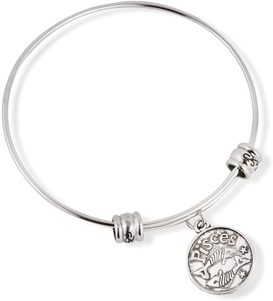 Emerald Park Jewelry Pisces Horoscope Astrology Fancy Charm Bangle