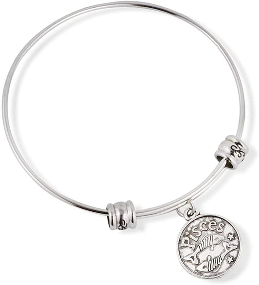 Emerald Park Jewelry Pisces Horoscope Astrology Fancy Charm Bangle
