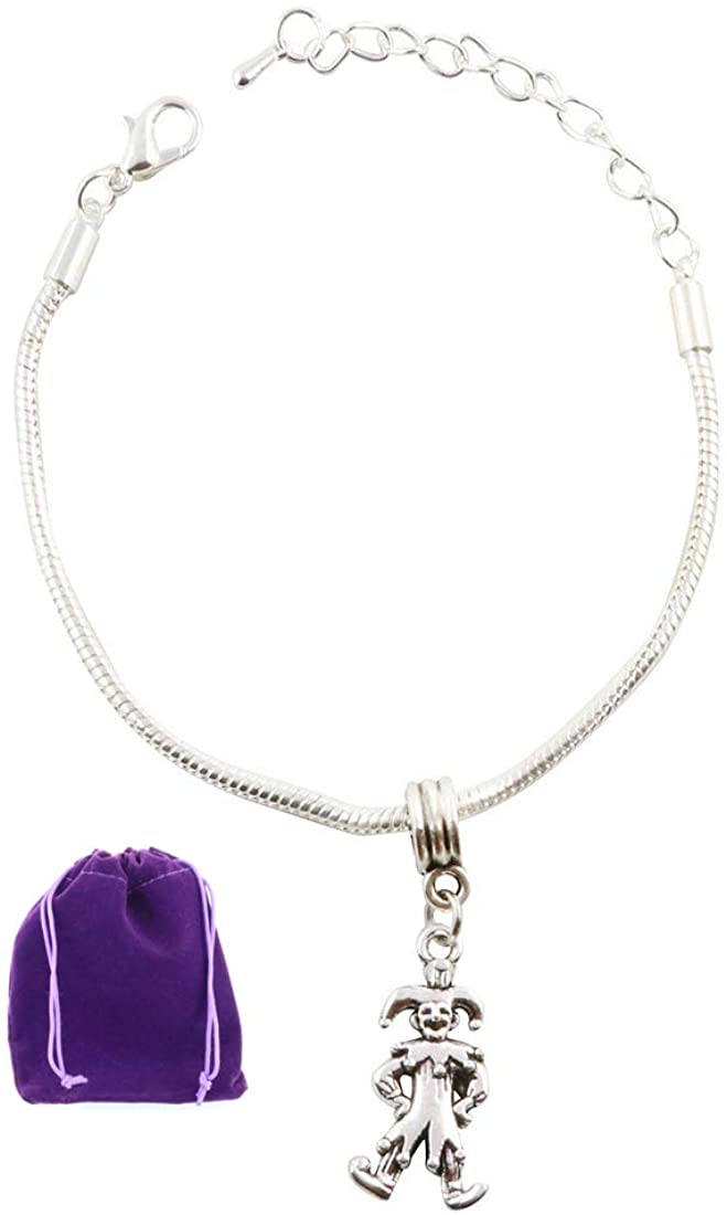 Jester Bracelet | Joker Court Jester Stainless Steel Snake Chain Charm Bracelet