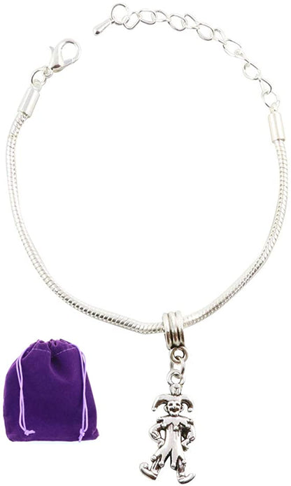 Jester Bracelet | Joker Court Jester Stainless Steel Snake Chain Charm Bracelet