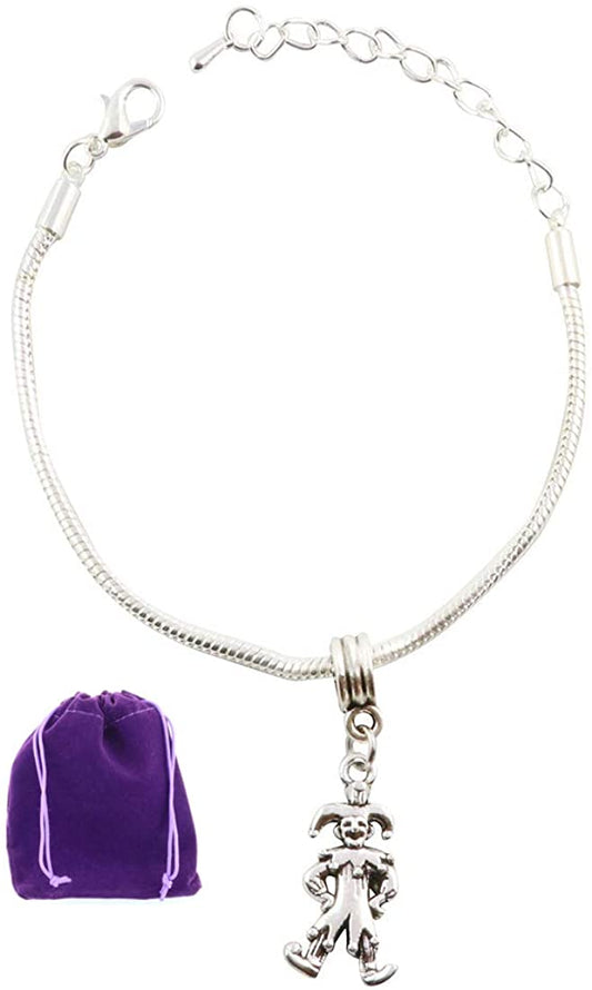 Jester Bracelet | Joker Court Jester Stainless Steel Snake Chain Charm Bracelet