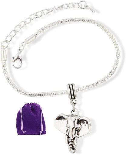 Elephant Head Snake Chain Charm Bracelet