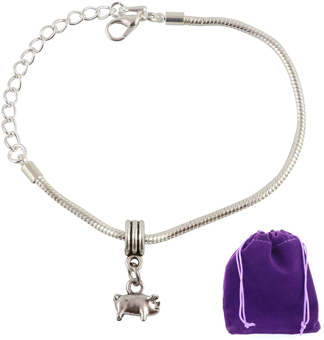 Pig Bracelet | Sow 100% Stainless Steel Snake Chain Charm Bracelet