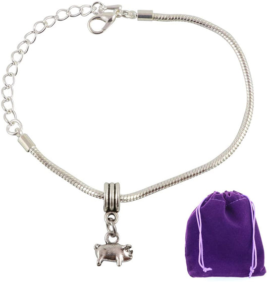 Pig Bracelet | Sow 100% Stainless Steel Snake Chain Charm Bracelet