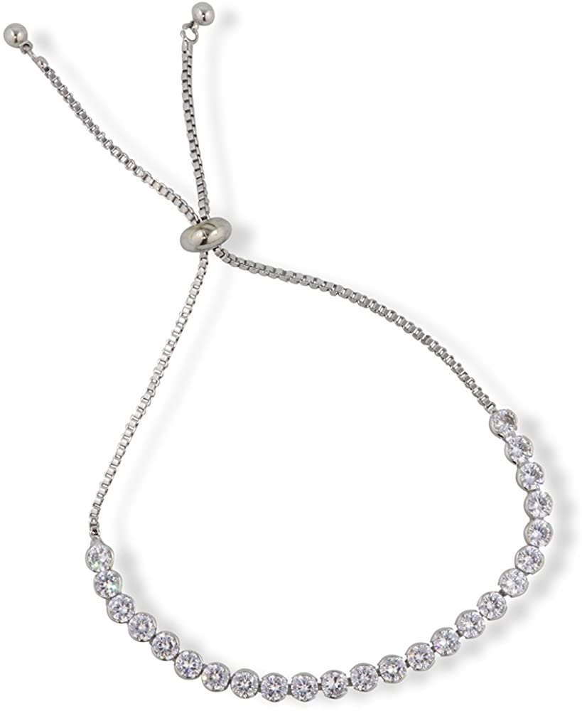 Tennis Bracelet Adjustable White