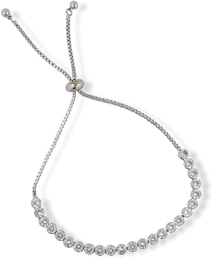Tennis Bracelet Adjustable White