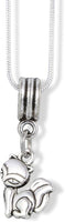 Cat with Squinty Eyes Charm Snake Chain Necklace