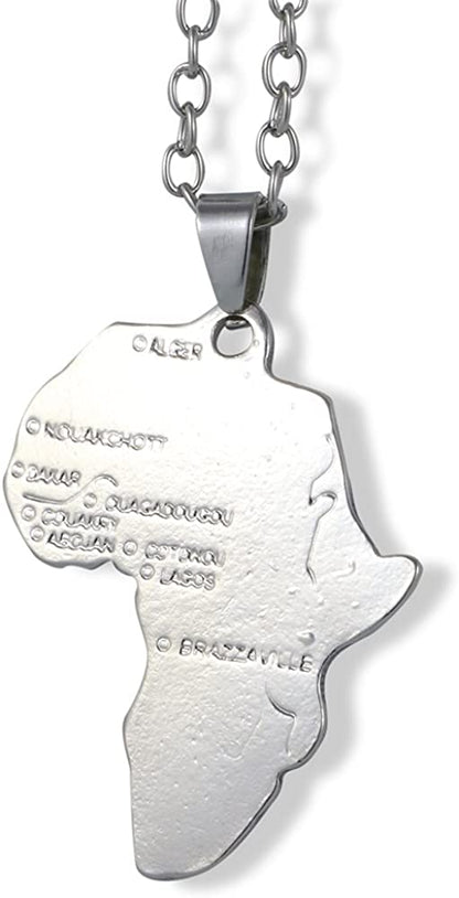 Emerald Park Jewelry Africa Continent Charm Chain Necklace