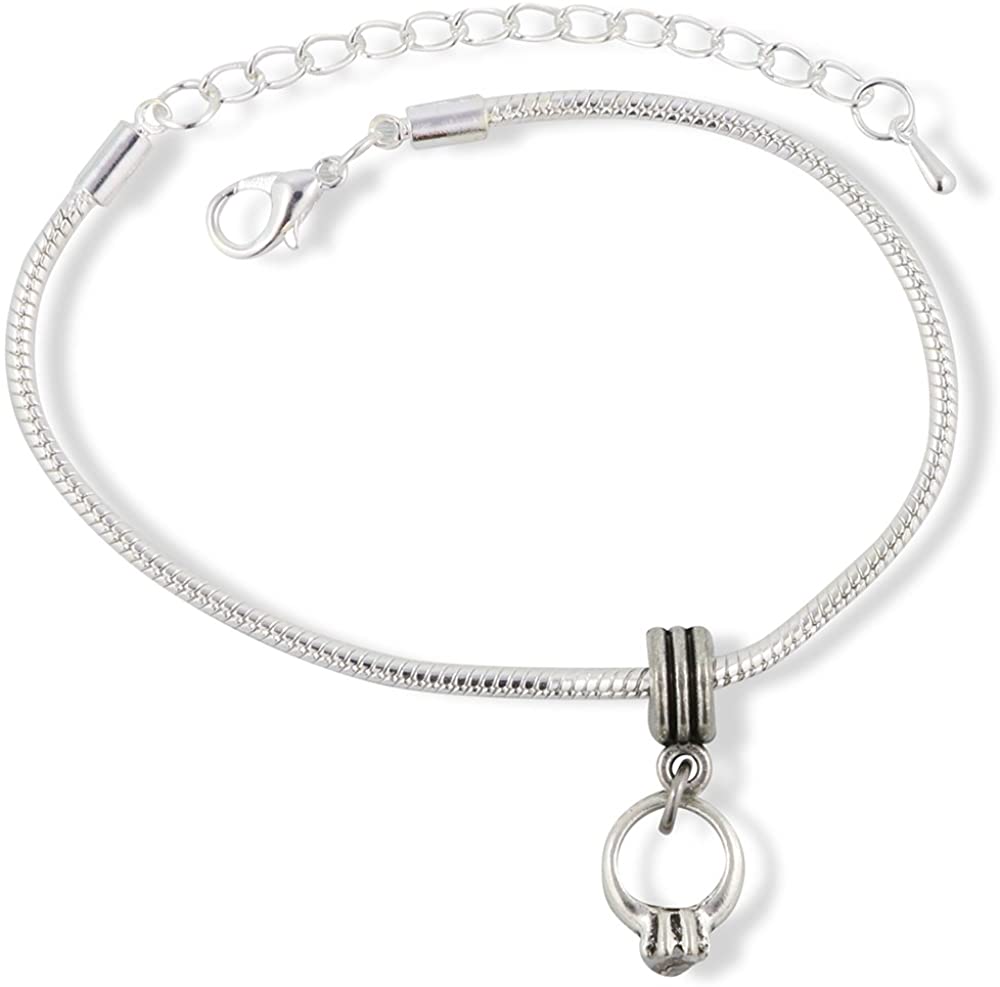 Emerald Park Jewelry Diamond Engagement Ring Snake Chain Charm Bracelet