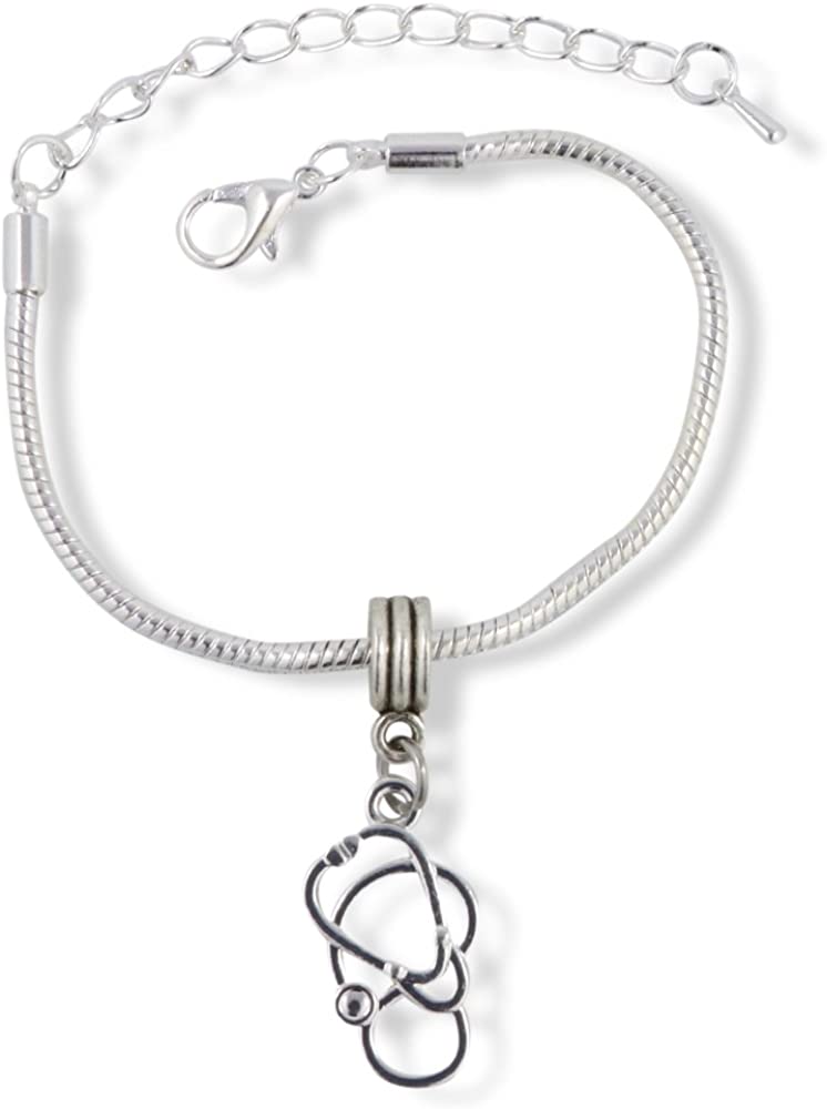 Emerald Park Jewelry Stethoscope Snake Chain Charm Bracelet
