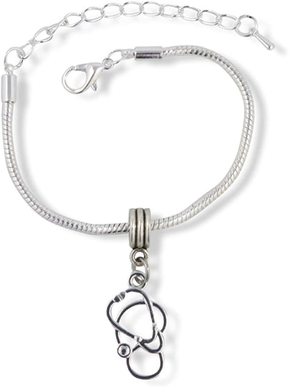 Emerald Park Jewelry Stethoscope Snake Chain Charm Bracelet