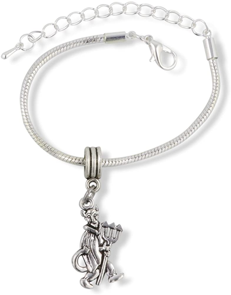 Emerald Park Jewelry Devil Pitch Fork Snake Chain Charm Bracelet