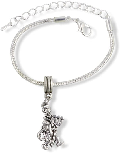 Emerald Park Jewelry Devil Pitch Fork Snake Chain Charm Bracelet