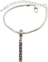 Emerald Park Jewelry Air Force Snake Chain Charm Bracelet