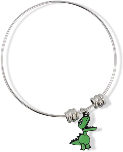 EPJ Green Cartoon Animated Dinosaur Fancy Charm Bangle