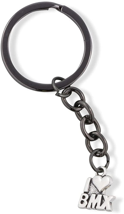 Emerald Park Jewelry I Love Heart BMX Bicycle Racing Charm Keychain
