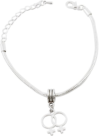 Emerald Park Jewelry Female Pride Snake Chain Charm Bracelet