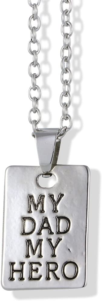 Emerald Park Jewelry My Dad My Hero Charm Chain Necklace