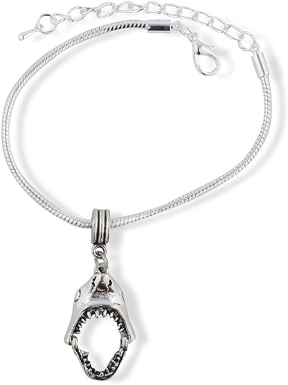 Emerald Park Jewelry Shark Jaw Closable Snake Chain Charm Bracelet