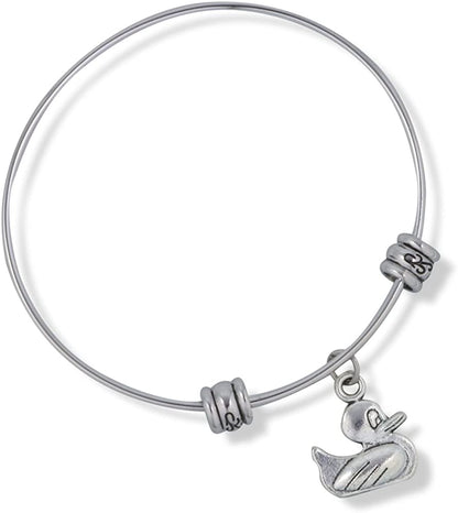 Emerald Park Jewelry Rubber Ducky Toy Duck for Bathtub Fancy Charm Bangle