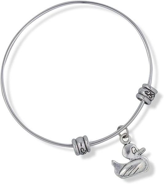 Emerald Park Jewelry Rubber Ducky Toy Duck for Bathtub Fancy Charm Bangle