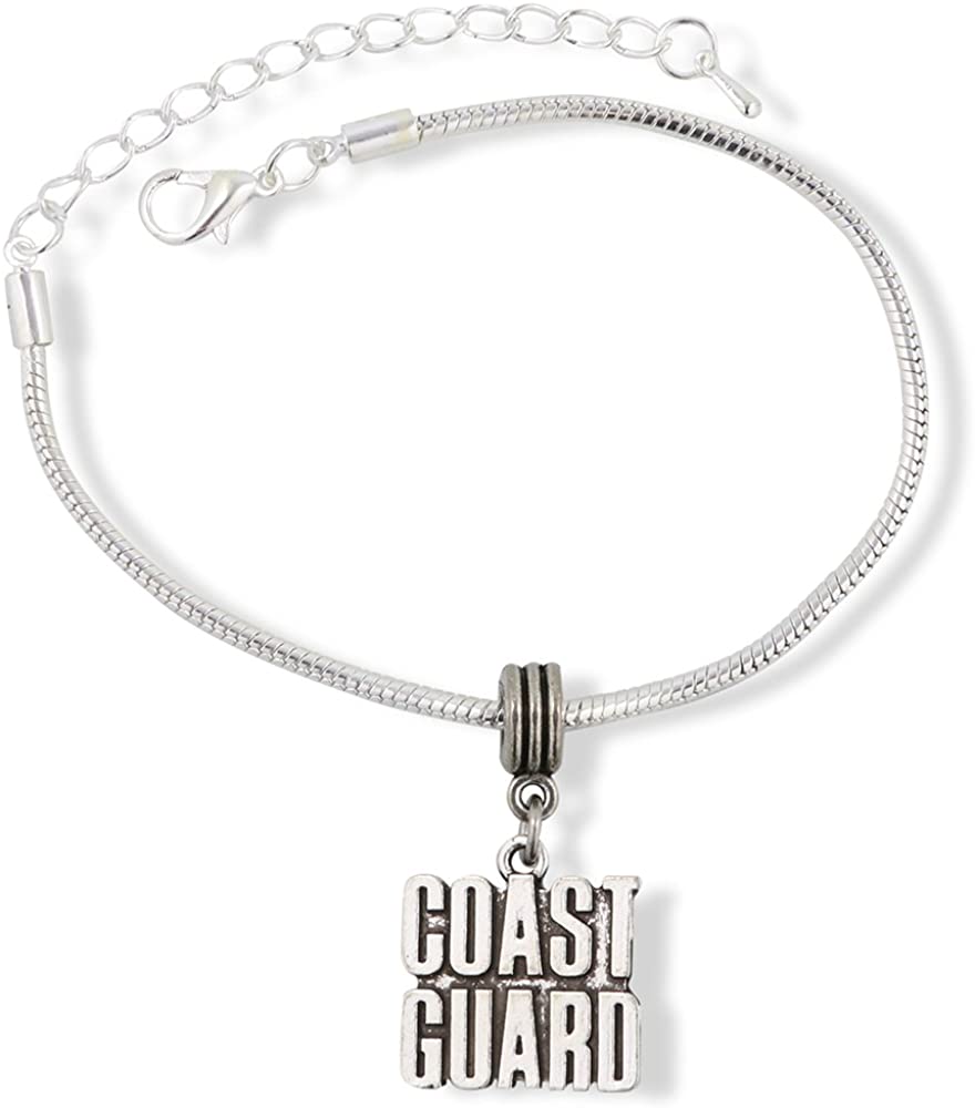Coast Guard Bracelet | Coast Gaurd Stainless Steel Snake Chain Charm Bracelet