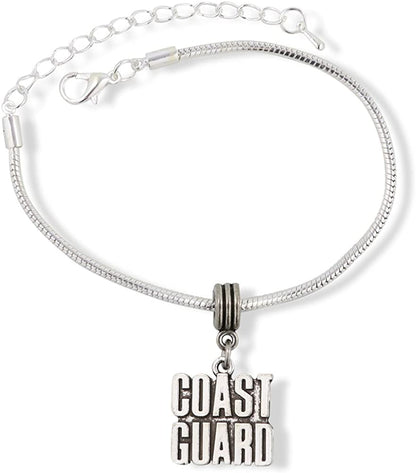 Coast Guard Bracelet | Coast Gaurd Stainless Steel Snake Chain Charm Bracelet