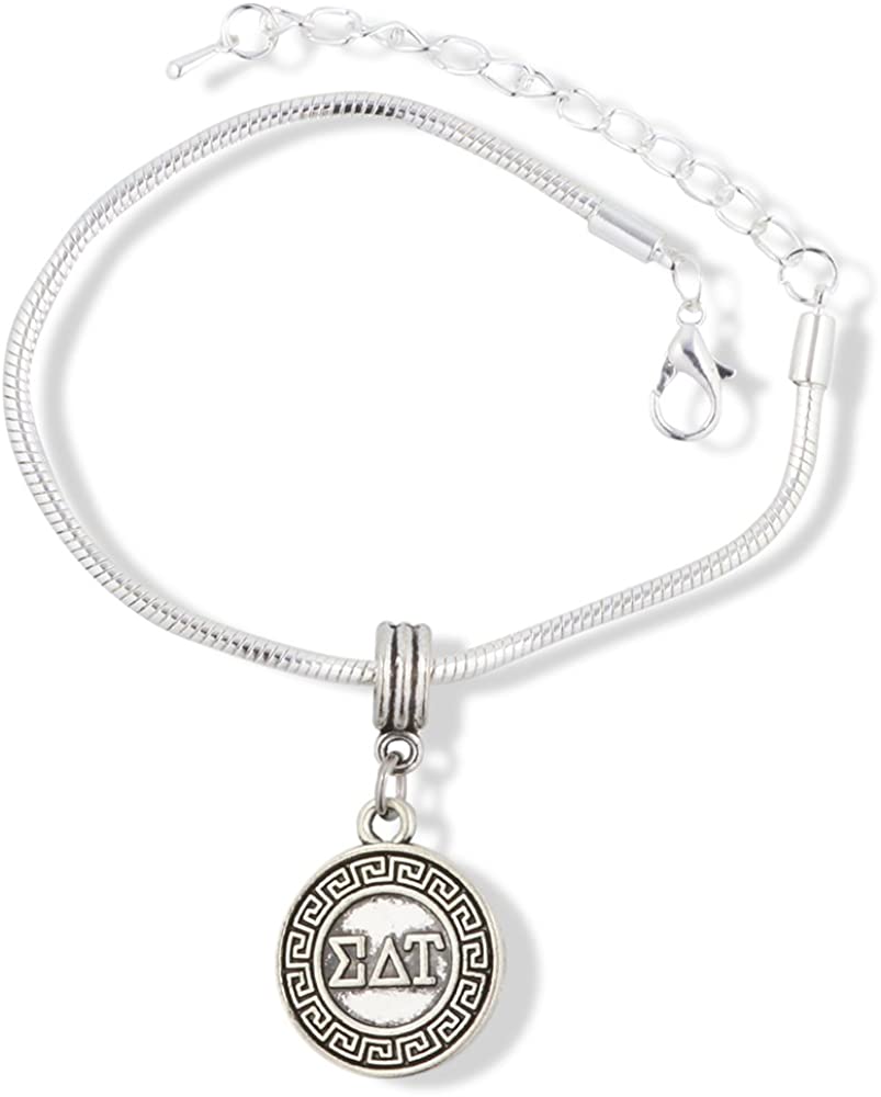 EPJ Sigma Delta Tau Sorority Snake Chain Charm Bracelet