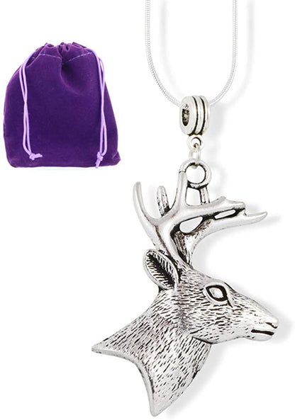 Hunting Jewelry | Deer Horn Necklace with 22 inch Stainless Steel Snake Chain with Deer Horn Pendant Great Deer Gifts for Women or Deer Necklace for Men or Hunting Necklace for Men