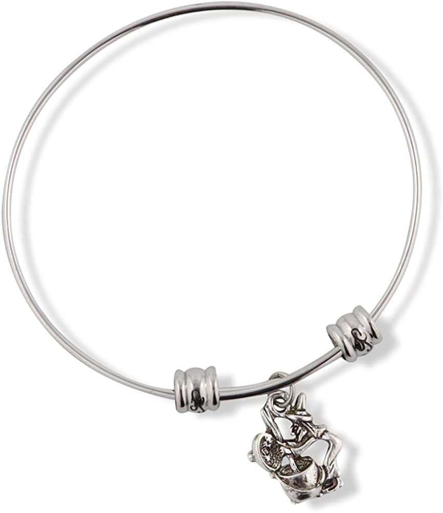 Emerald Park Jewelry Witch and Cauldron Witch Brew Fancy Charm Bangle